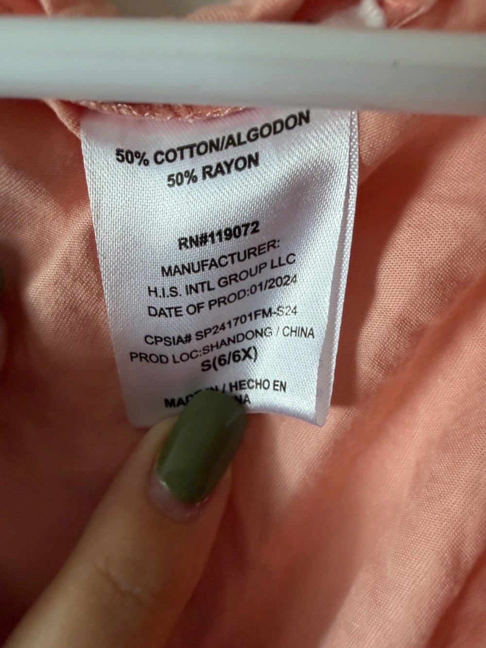 Girls Sleeveless Peach Vest Top - Picture 2 of 2